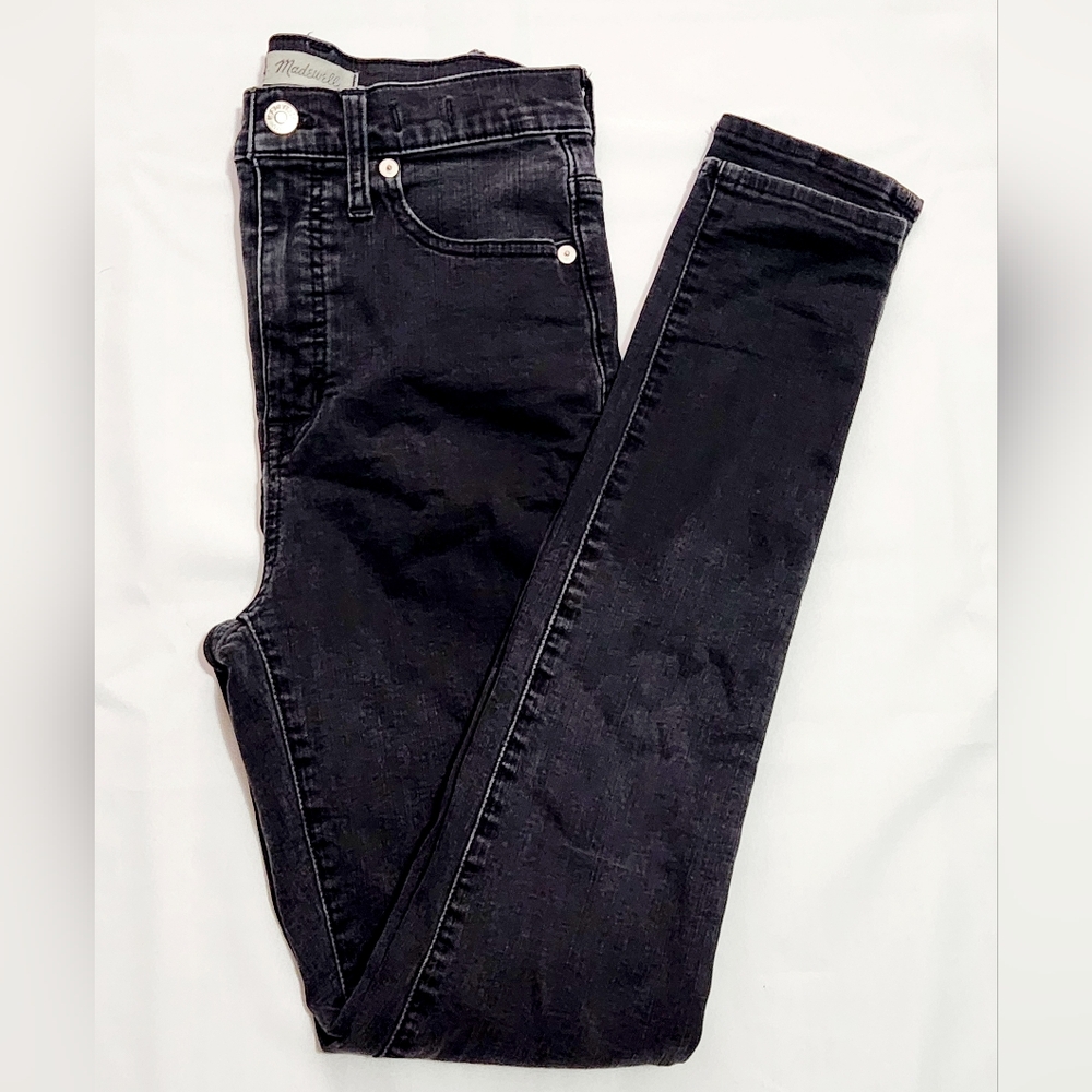 Madewell 11” High Rise Dark Gray/ Black Washed Skinny Jeans/Sz:26T